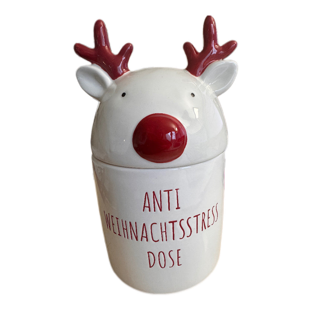 Keksdose mit Rentier Motiv "Anti Weihnachtsstress Dose" von Exner