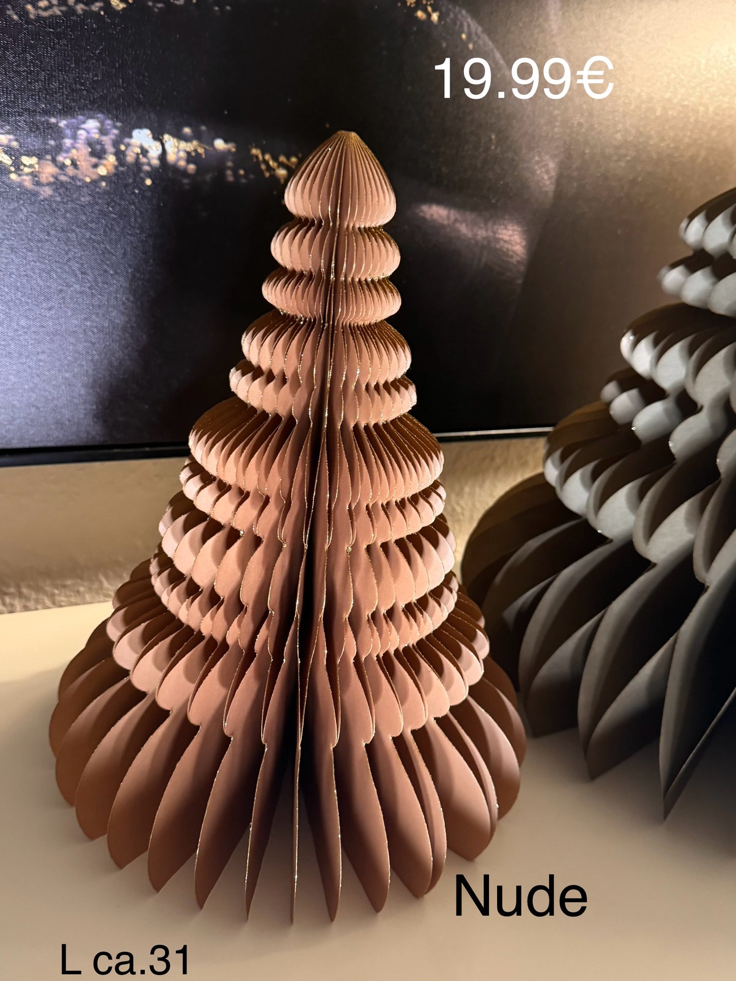 Exklusiver Weihnachtsbaum aus Papier in Nude ca. 31 cm von MrsBLOOM