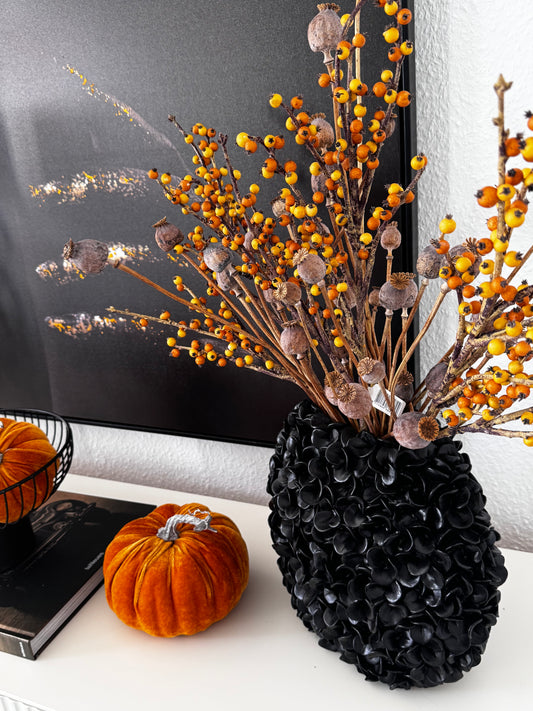 Light & Living Blumenvase PHYLIA Schwarz matt 31x17x28 cm
