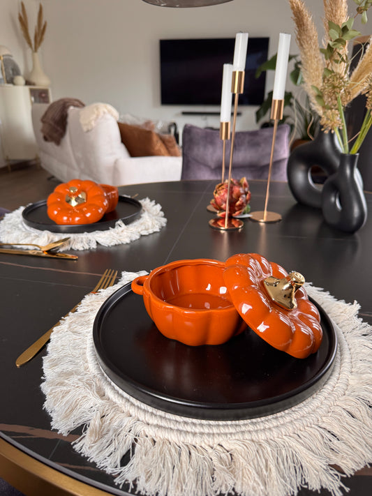 Tischset Handgewebt in Boho Style cremeweiß ø 38 cm von Homexlusive