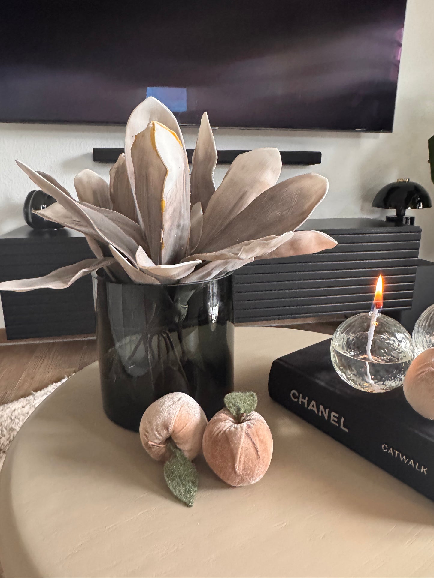 Samt Apfel Lea creme/rosè 9 cm