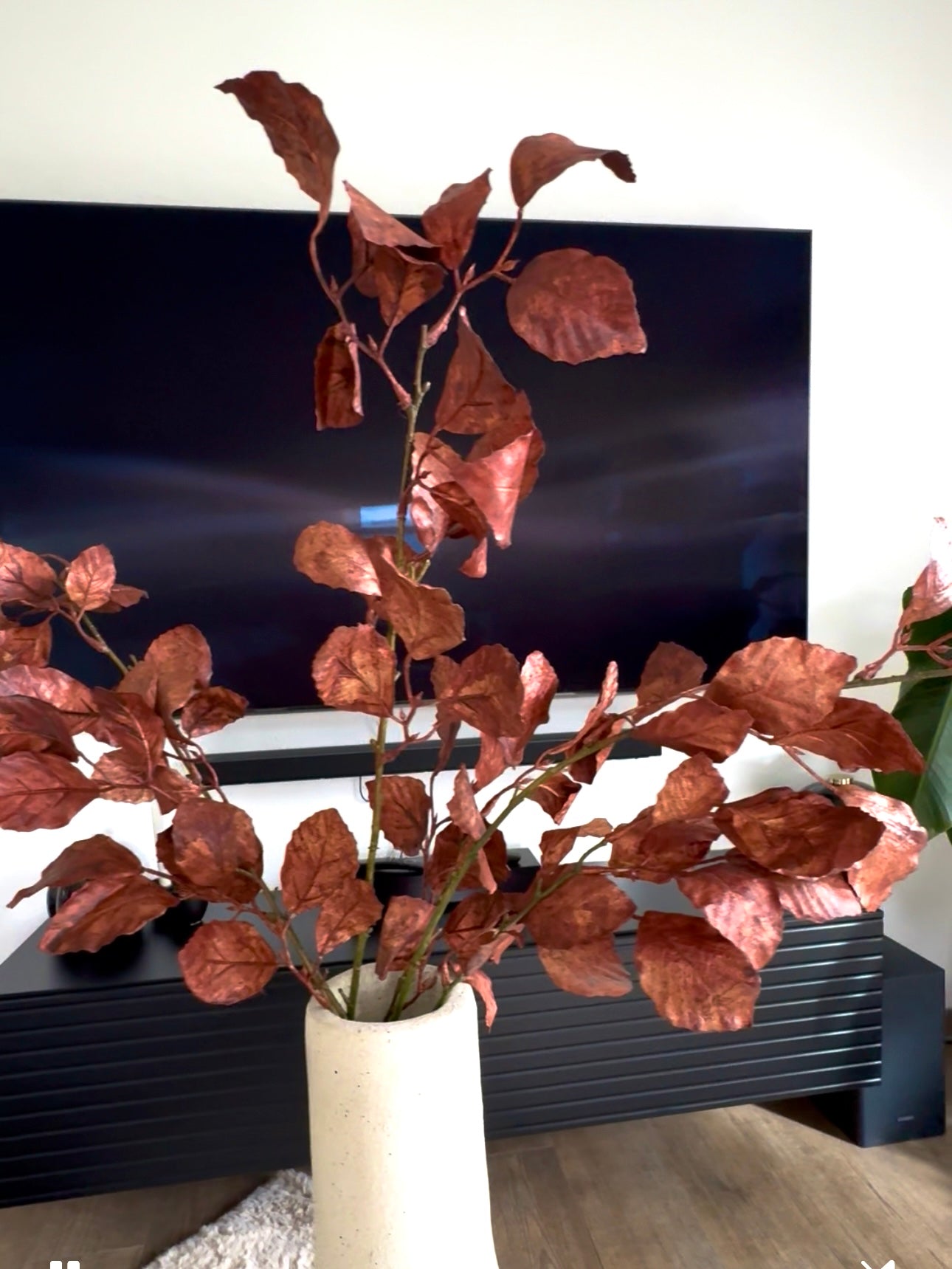 Blätter Zweig Beach Spray braun 116 cm