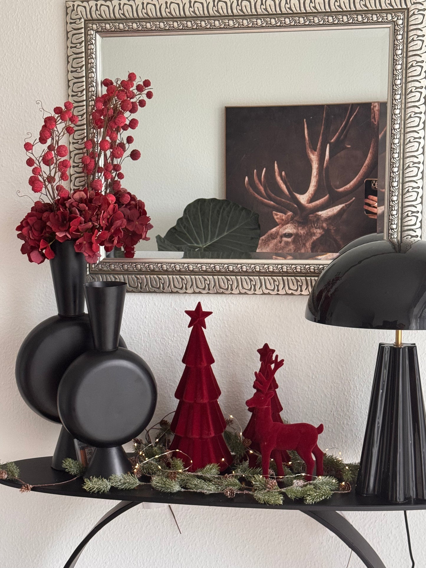 Kürbiszweig Bordeaux Rot 83 cm