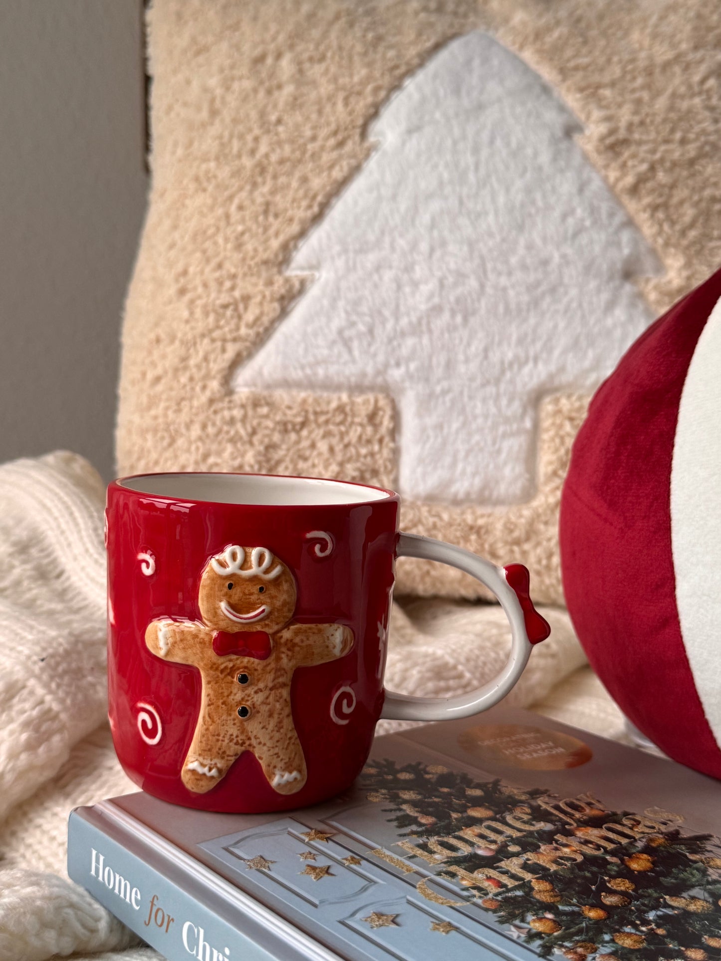 Weihnachtsbecher Lebkuchenmotiv in Rot von Exner