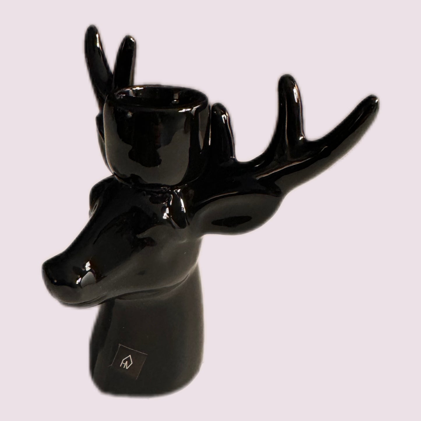 Kerzenhalter in Rentierform in Schwarz von Housevitamin