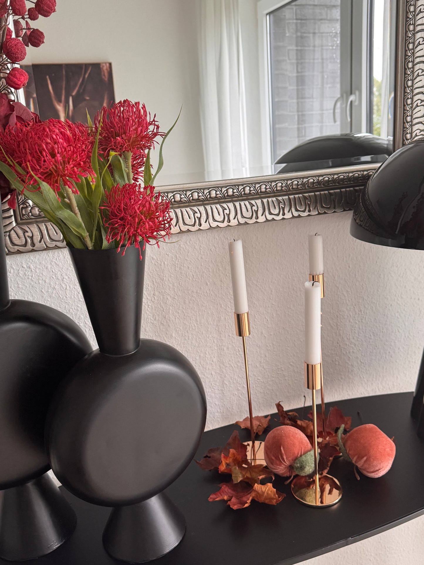 Protea Nadelkissen Blumenzweig Rot Pink 52 cm