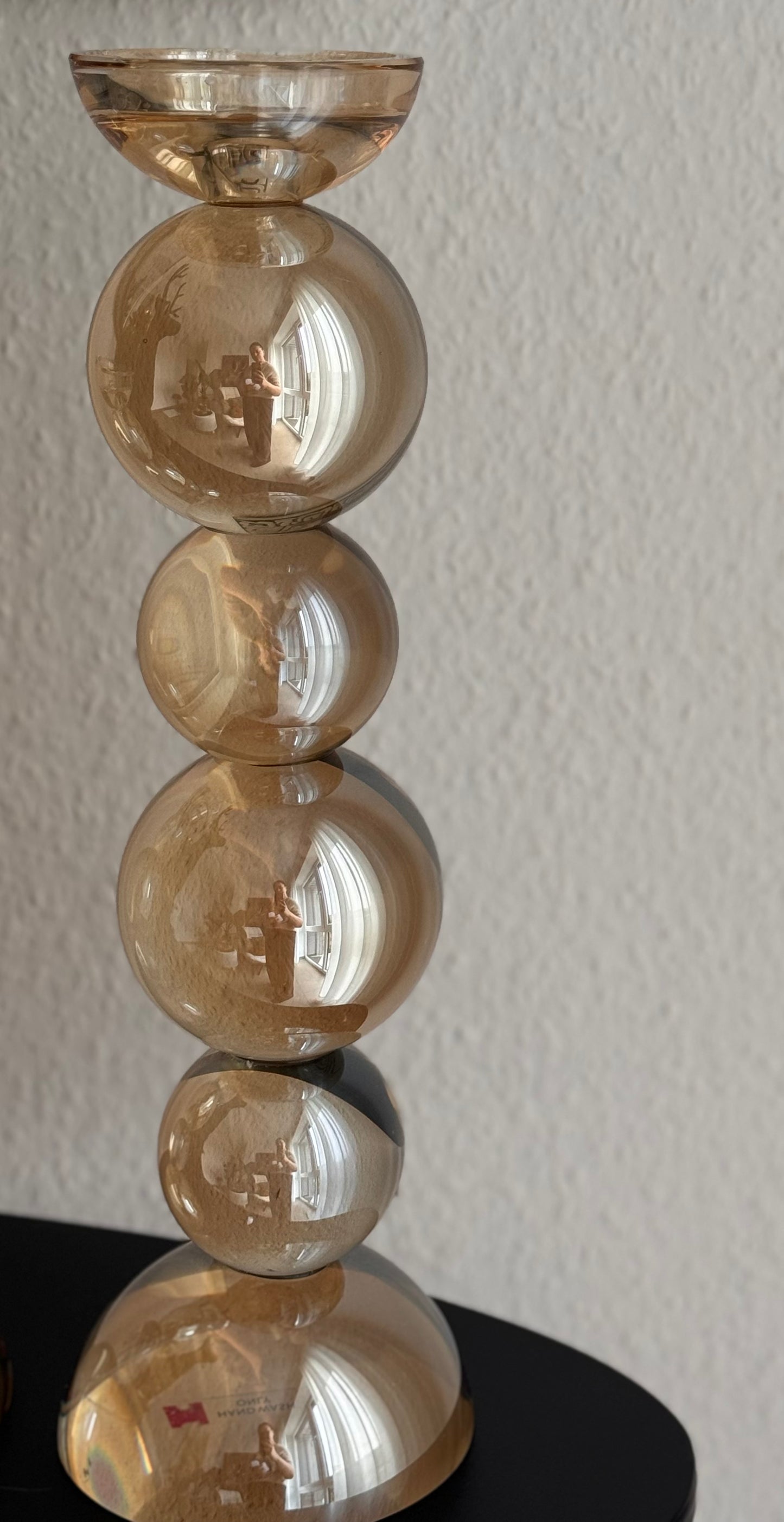 Colmore Kerzenhalter aus Kristallglas Champagnerfarben Höhe 38 cm