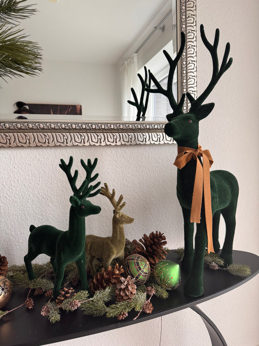 Samt Rentier in Grün von Exner klein