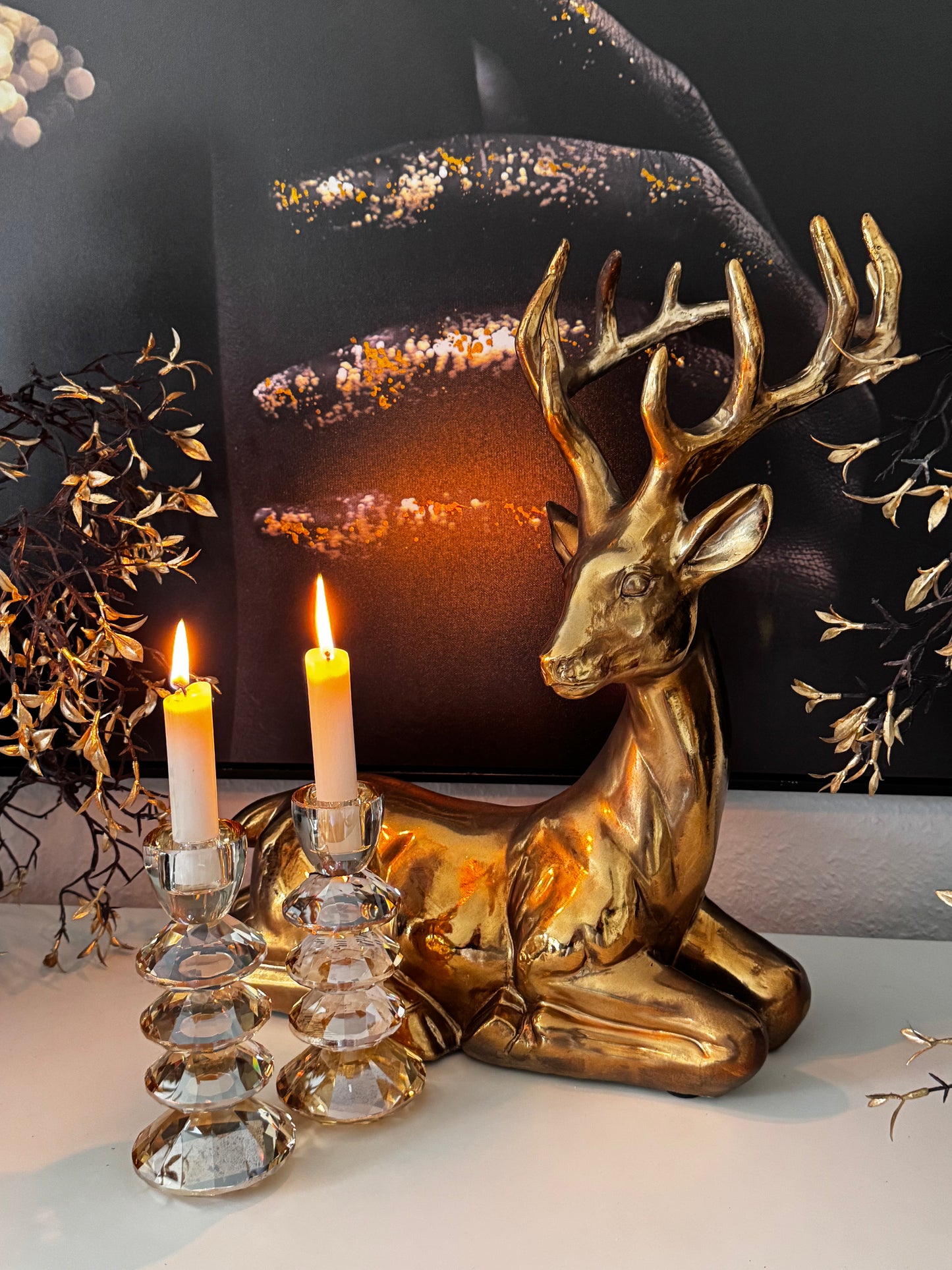 Light & Living Kerzenhalter ROVELO Glas Gold/Bernstein 17 cm