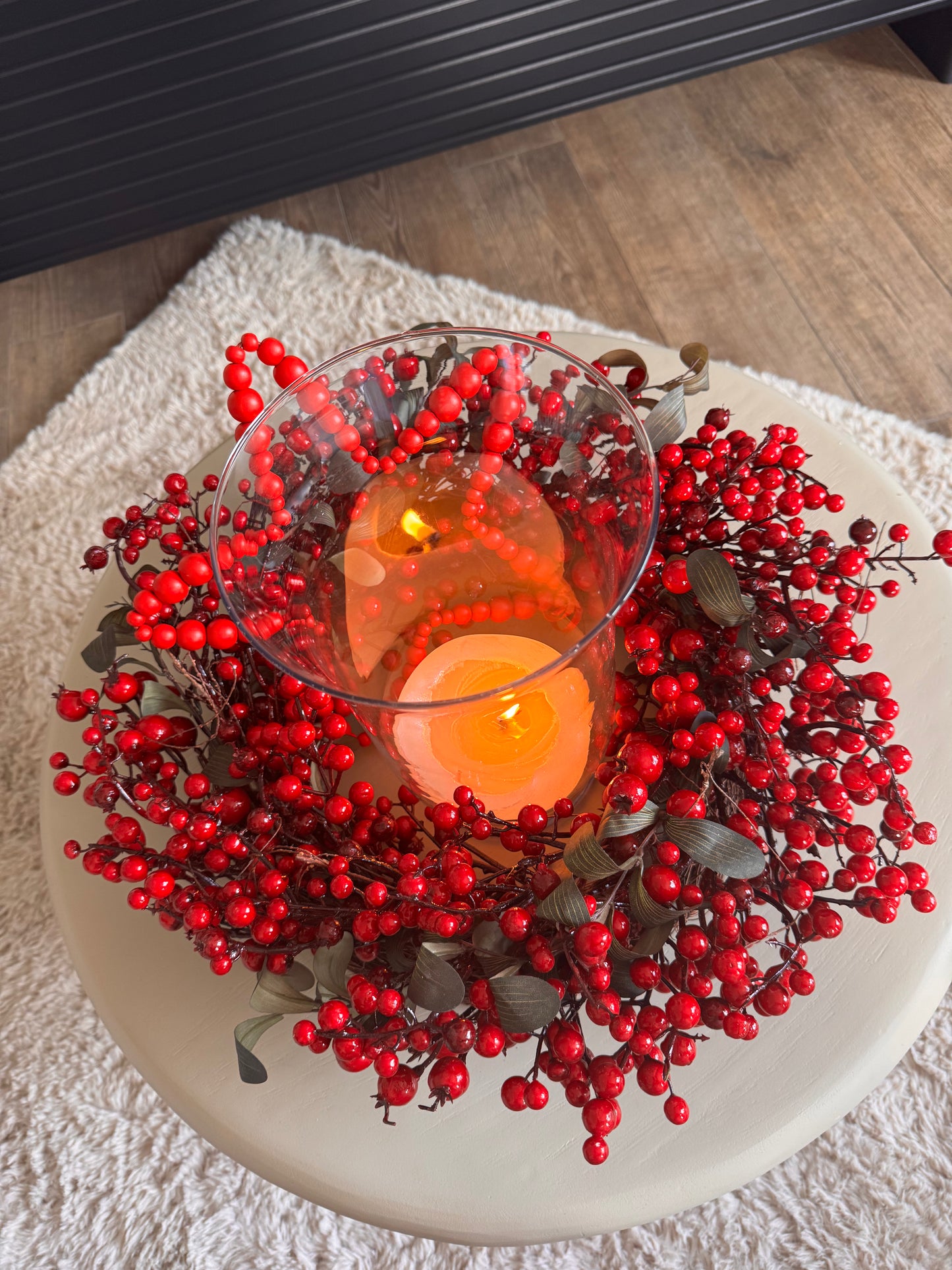 Weihnachtsstern Anhänger in Rot Holzperlen 29 cm von Exner