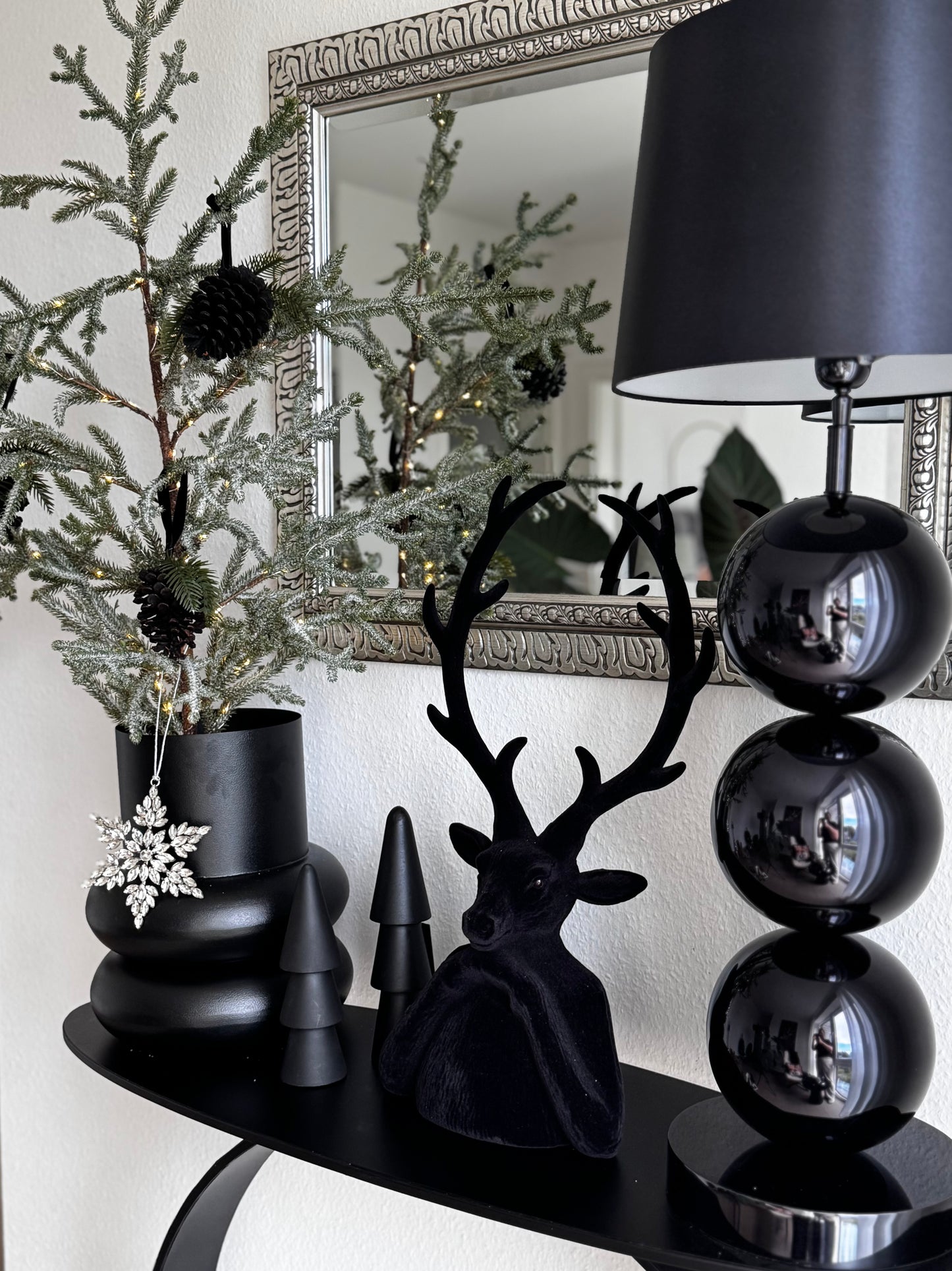 BOI! Wow Interior Blumenvase Metall Schwarz 35 cm