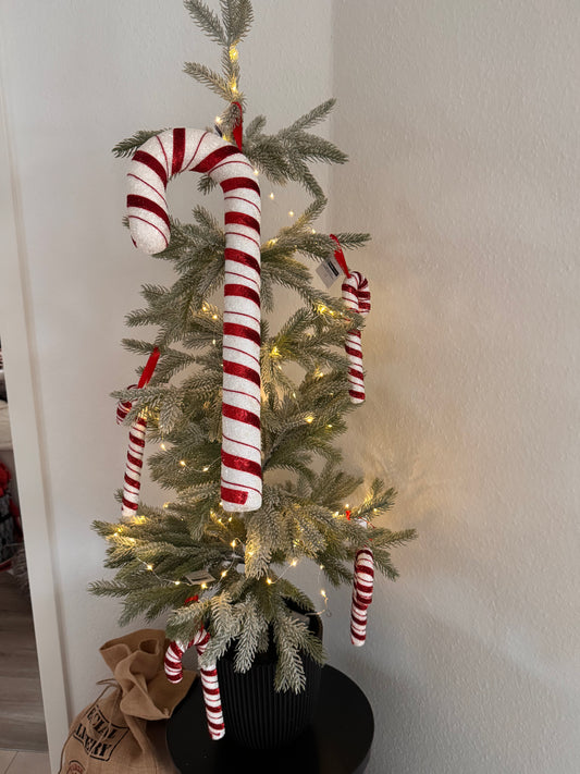 Zuckerstange Anhänger in Rot/Weiß 50 cm von Housevitamin