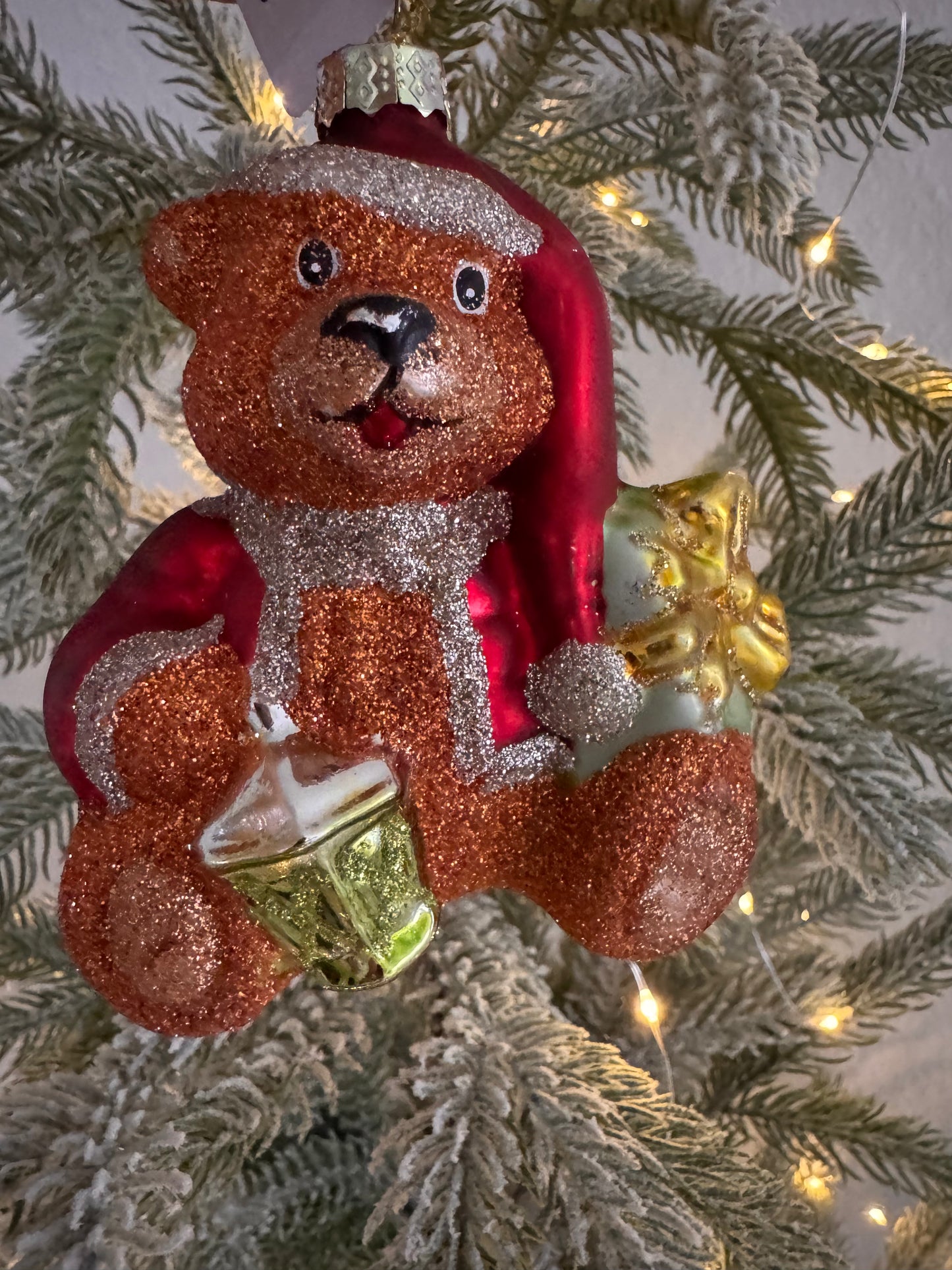 Weihnachtskugel Bär/ Teddy aus Glas von By Lauco