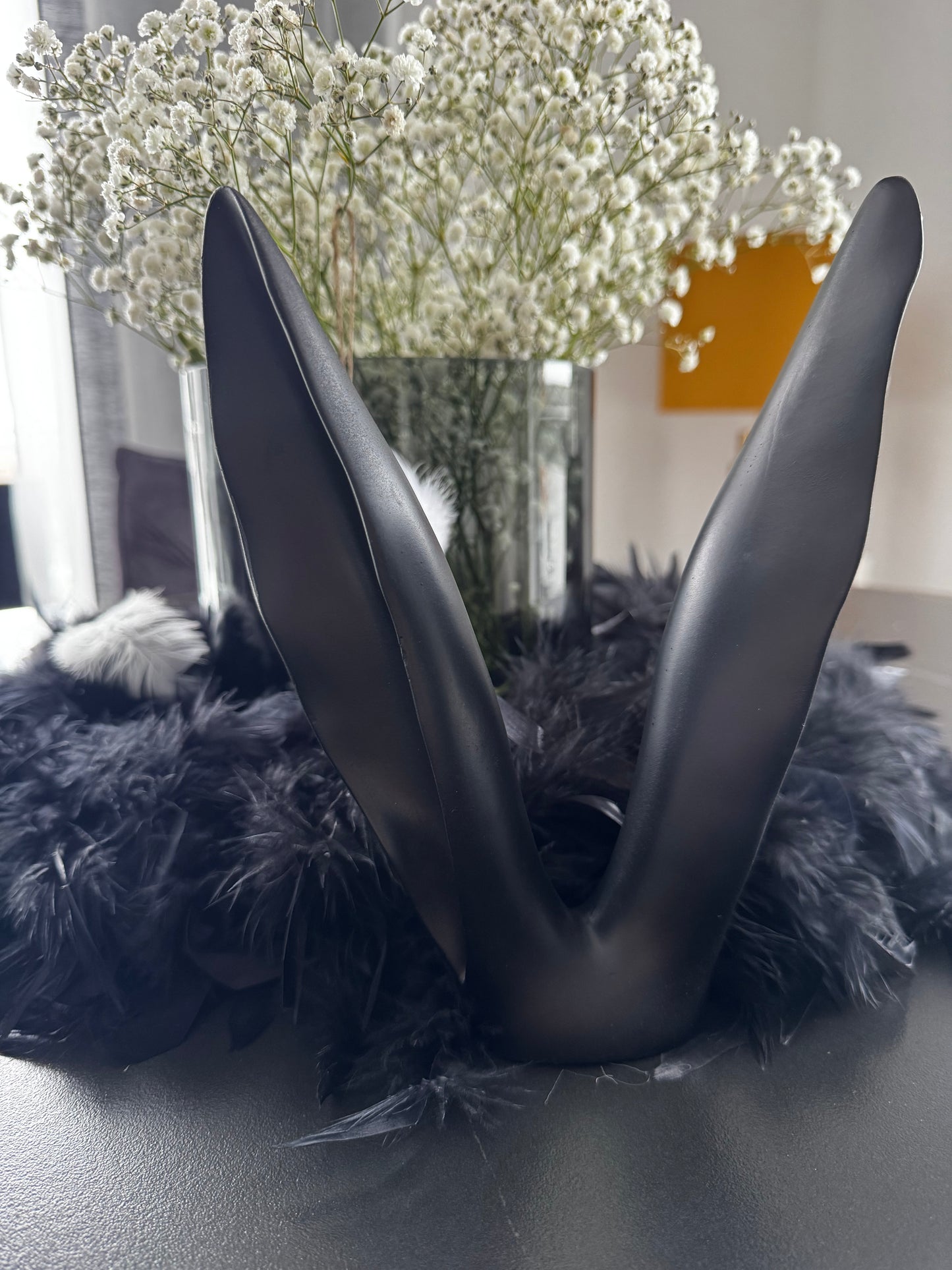 Deko Hasenohren Zonda in Dunkelschwarz / matt von Exner 18x5x23,5 cm