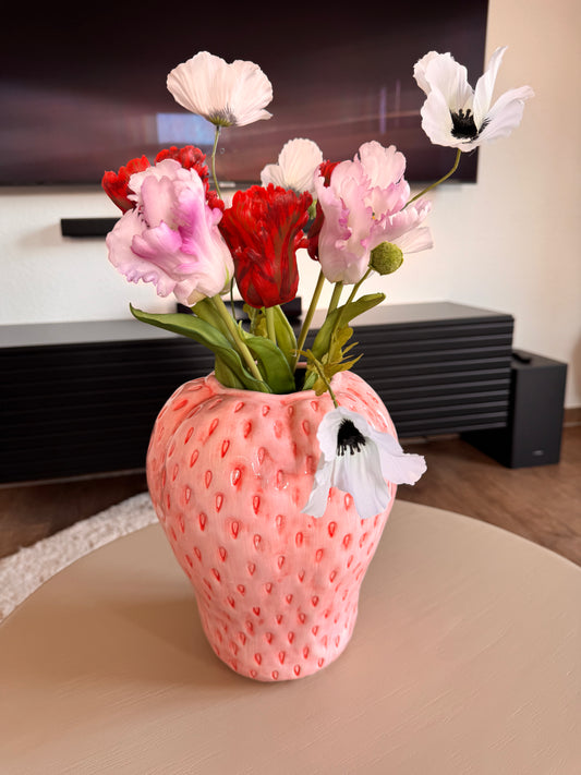 Erdbeer Vase rosa von Countryfield XL