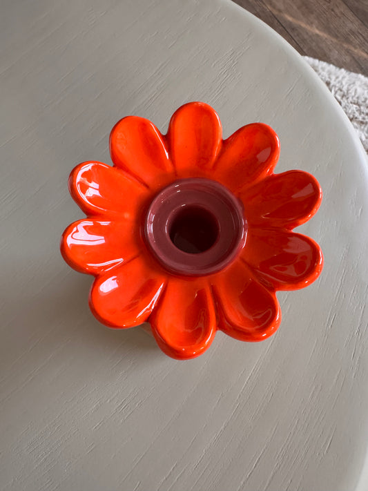 Blumen Kerzenständer in Retro Look