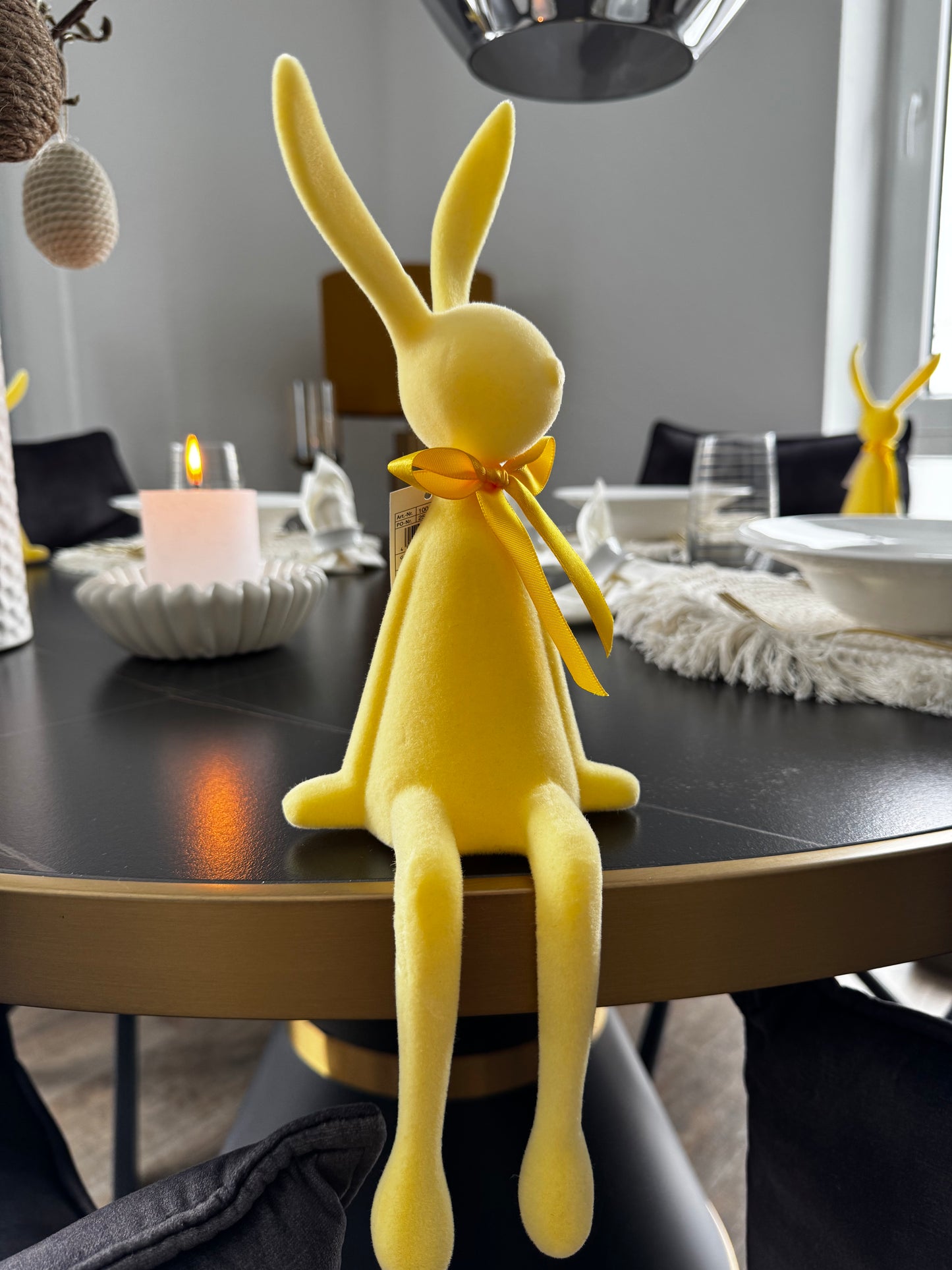 Osterhase der fröhliche Kantenhocker in Gelb 36 cm von Wurm