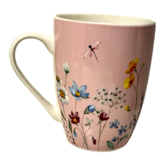 Becher mit Hasenmotiv mit Blumenwiese aus Porzelan 360 ml von Wurm