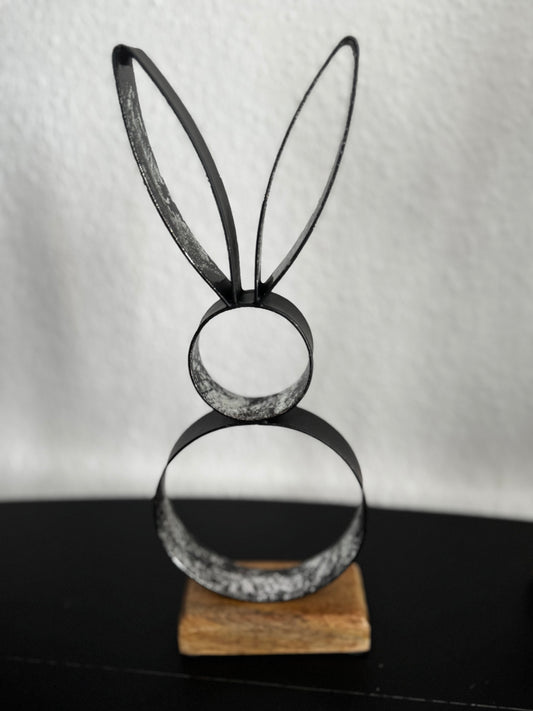 Metall-Hase Jimmi in Schwarz 74 cm von Willeke