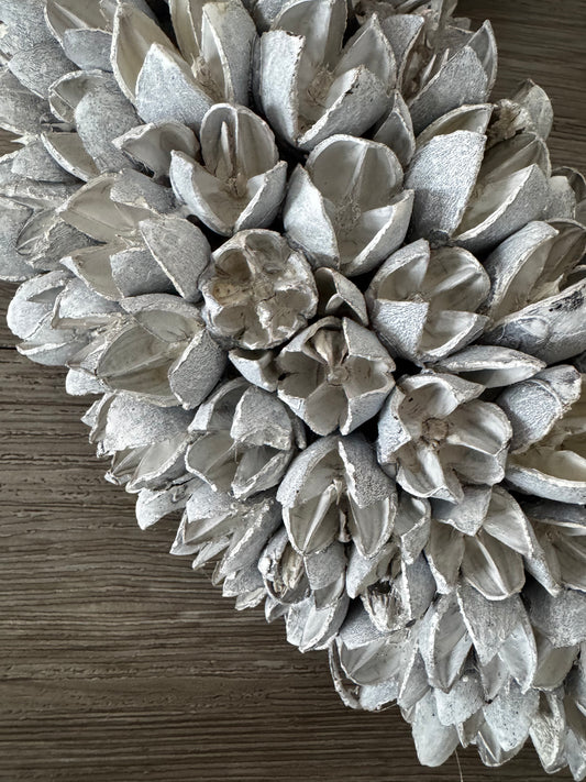 Kranz Bakuli in White-Washed 40 cm von Courone