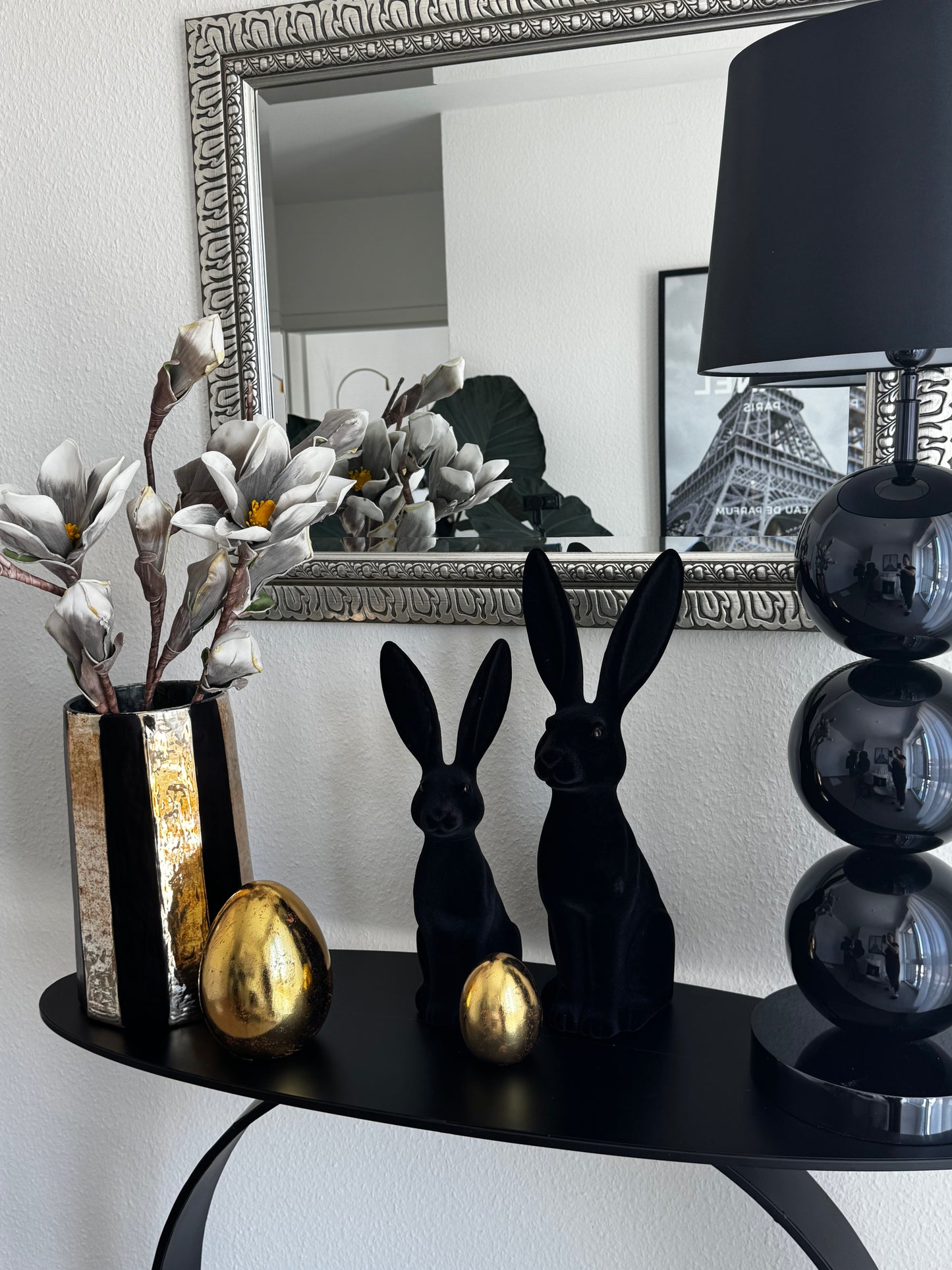 Glas Windlicht & Vase Verrerie in Schwarz/ Gold von Exner ca 34 cm