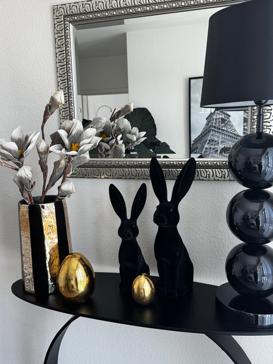 Glas Windlicht & Vase Verrerie in Schwarz/ Gold von Exner ca. 16 cm