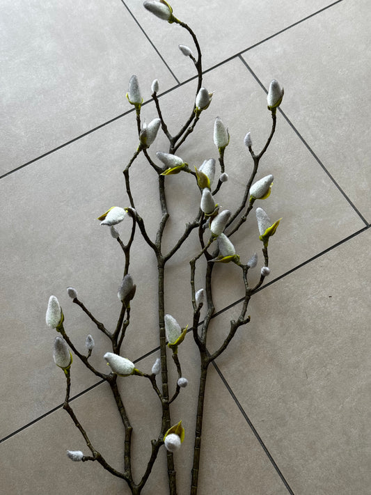 Künstlicher Magnolienzweig mit Knospen in Grau 123 cm von Jelle Quint