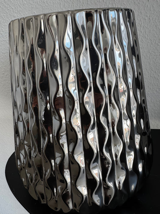 Keramik Vase "Argen T" in Silber von Exner ca. 30 cm