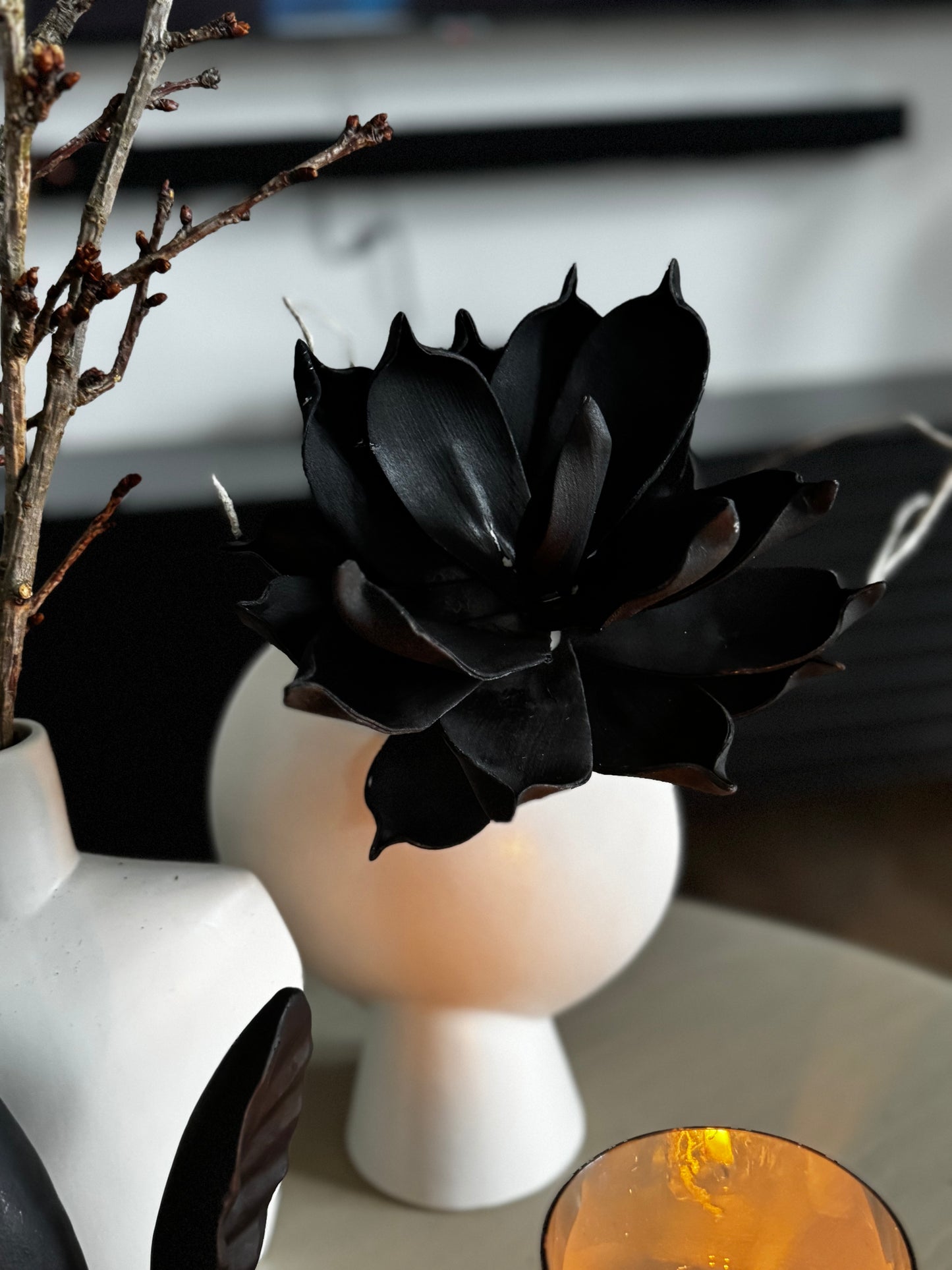 Einzigartige Blume in Schwarz 37 cm by Luimes & Luimes