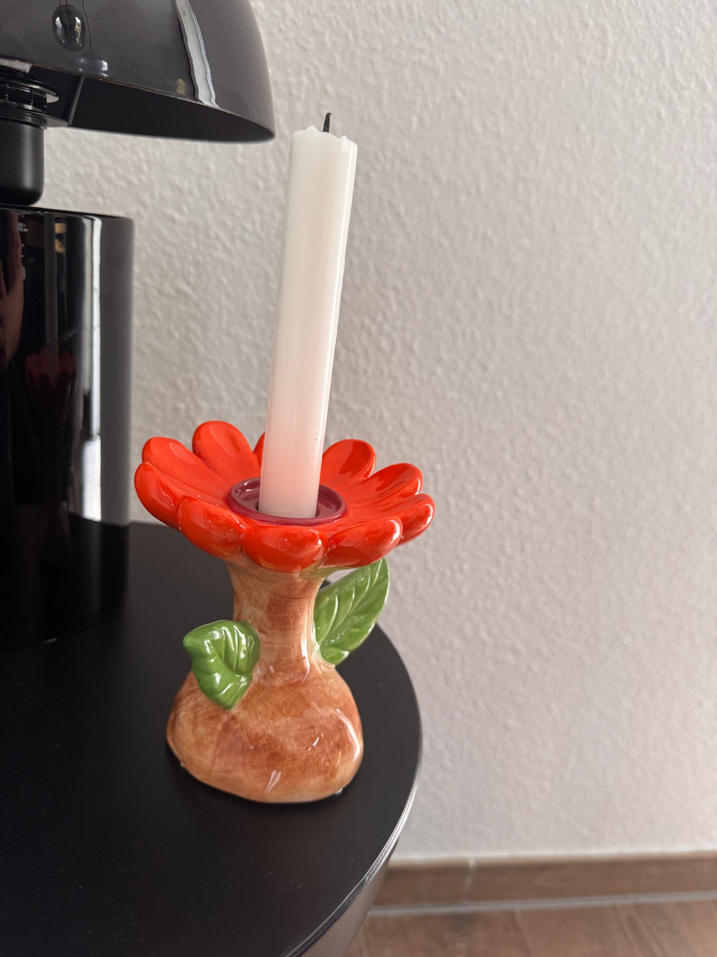 Blumen Kerzenständer in Retro Look