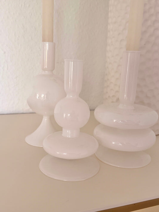 Kerzenhalter Glas Sparkle Bubbles von Present Time weiß