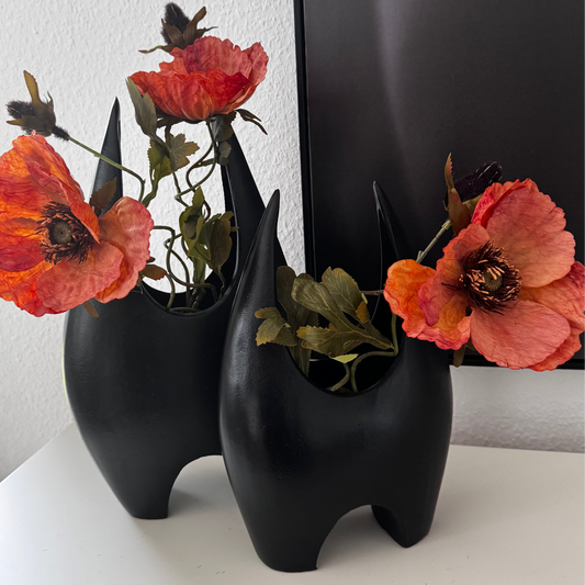 Mohnblume von Jelle Quint 85 cm in Orange/ Rot