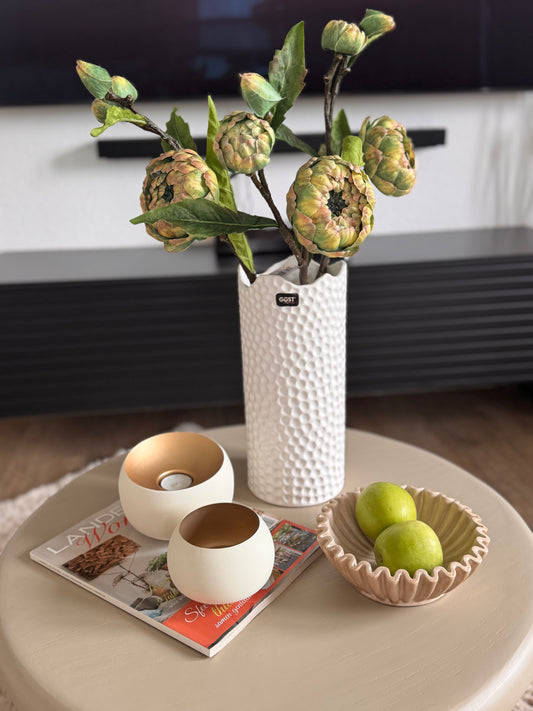 Schale Plissee beige klein