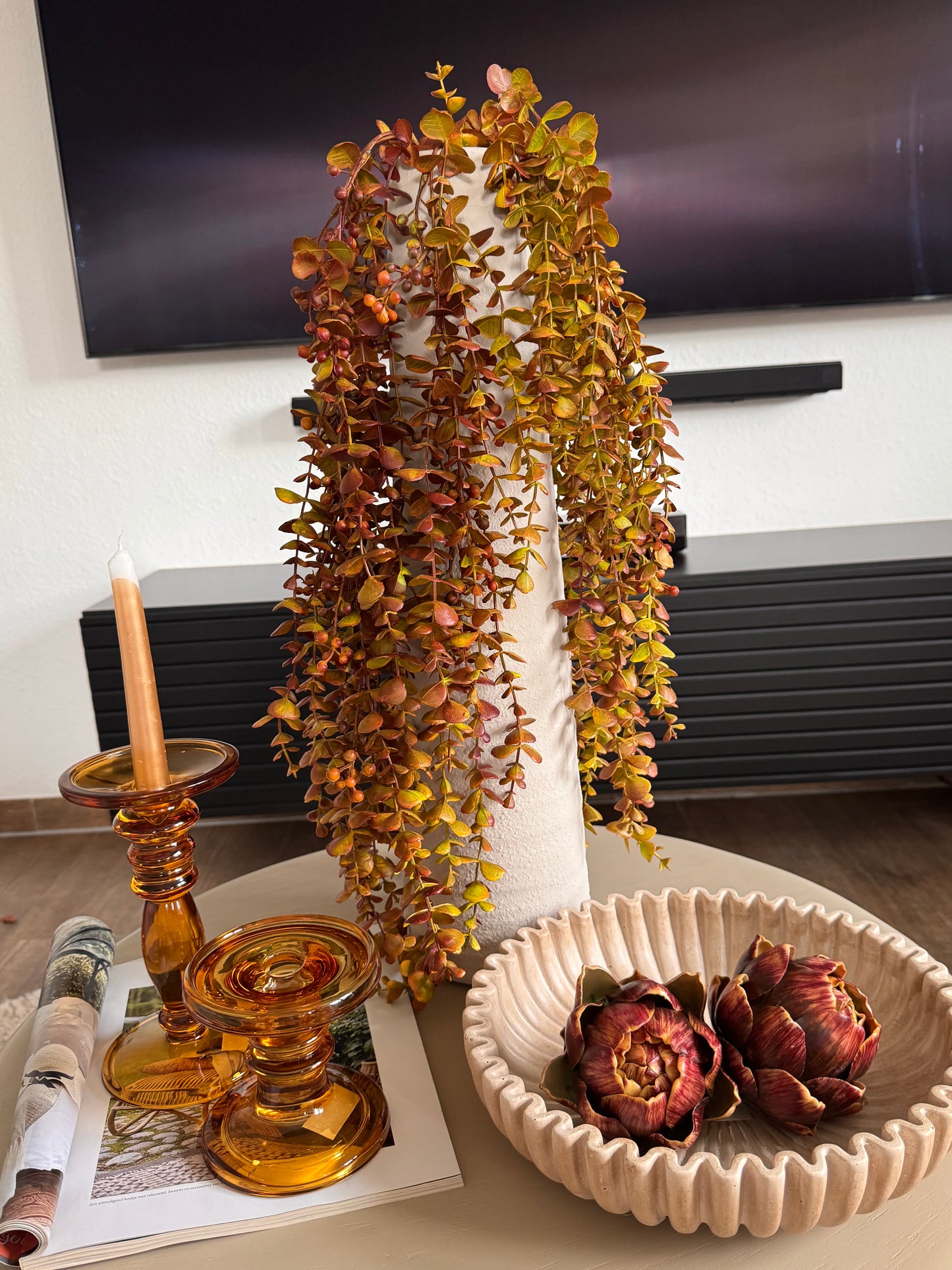 Kerzenhalter PENO bernsteinfarbend Glas von Exner