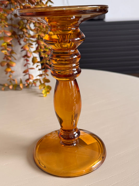 Kerzenhalter PENO bernsteinfarbend Glas von Exner
