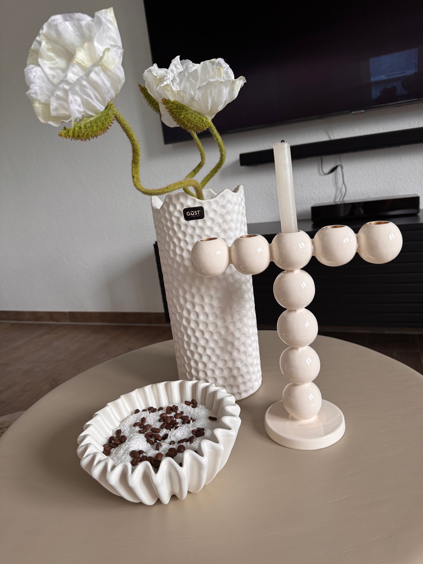 Kerzenhalter Bubbles hoch von Present Time in Weiß