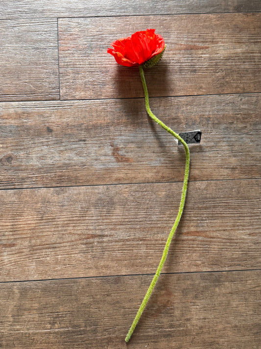 Künstliche Mohnblume rot/ orange