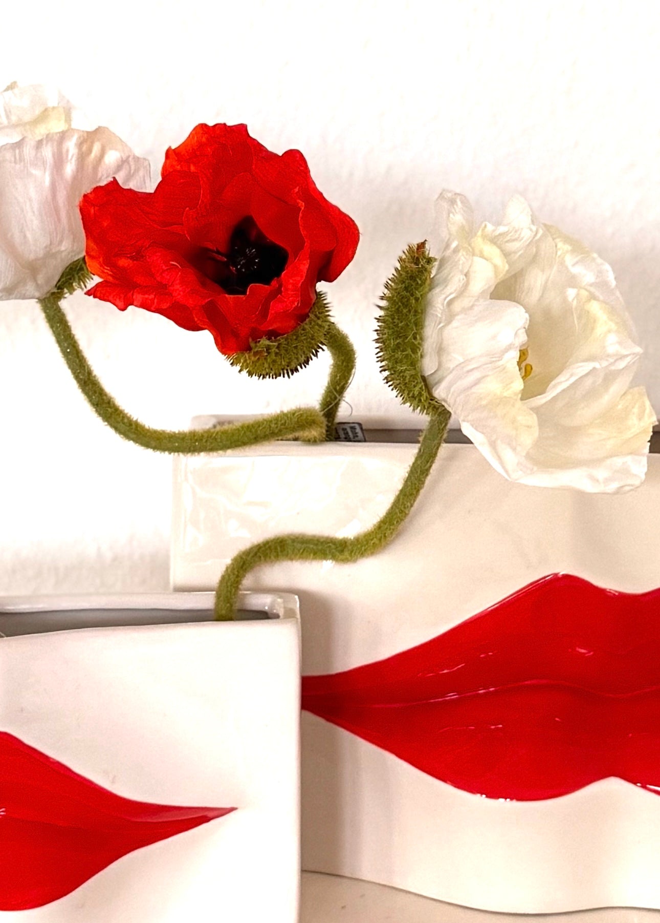 Künstliche Mohnblume rot/ orange