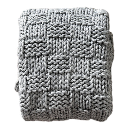 Grobstrick Decke Grau 152 x 127 cm von Exner