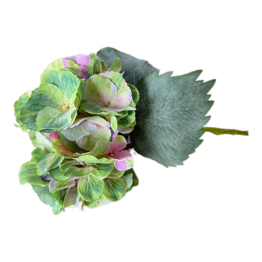 Kunsthortensie Zweig in Grün&Pink 66 cm