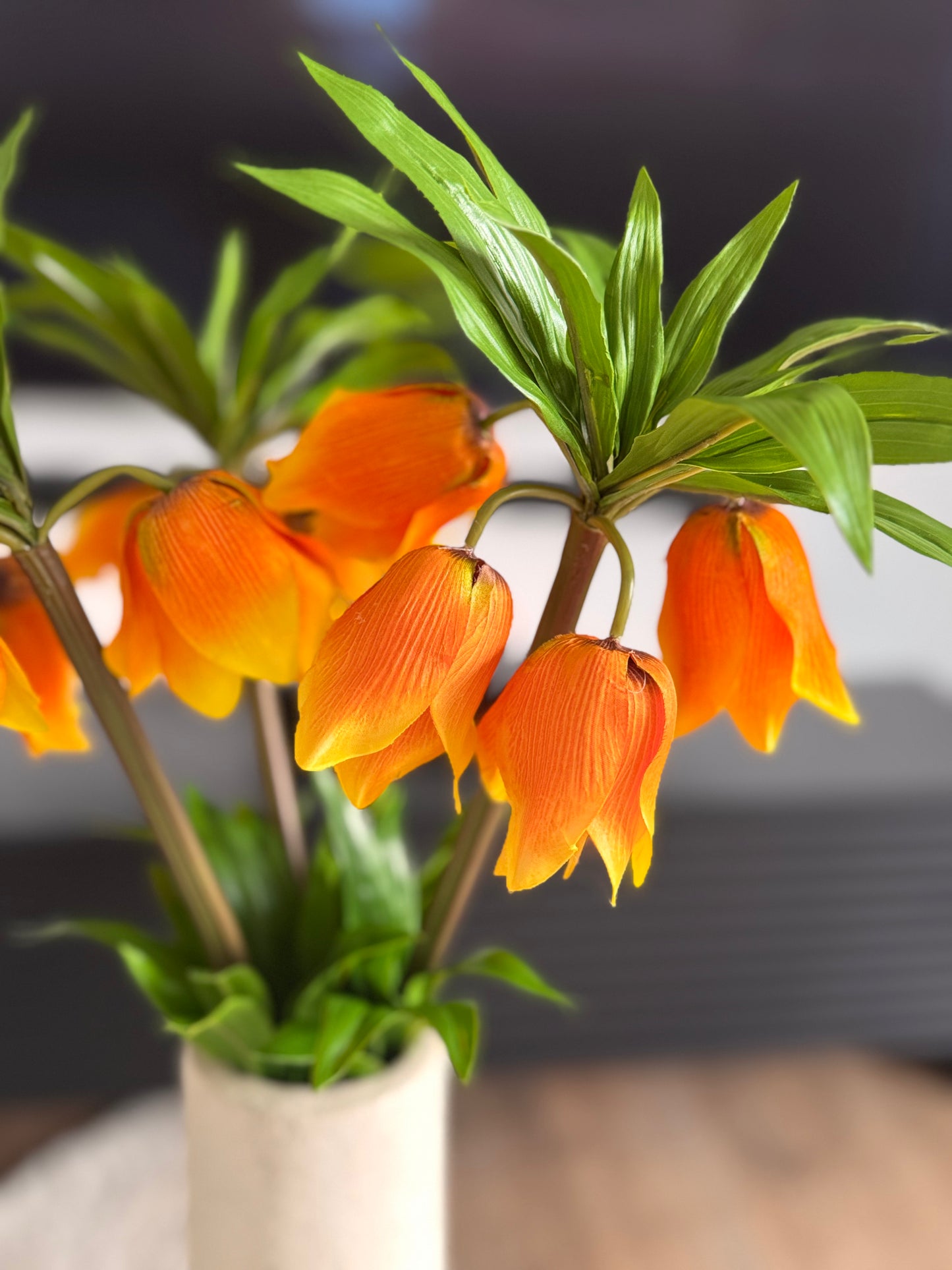 Künstiche Kaiserkrone ( Fritillaria Imperialis ) Orange ca. 77 cm