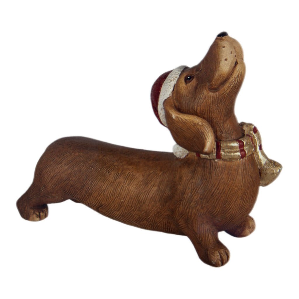 Dackel Hundestatue Braun 37x11x27 cm von Clayre & Eef - JP Lifestyle & More