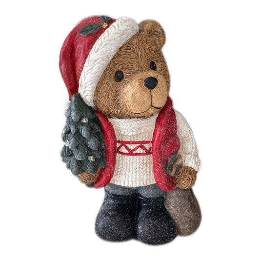 Formano Weihnachts-Teddybär mit Tannenbaum und LED, 40 cm - JP Lifestyle & More