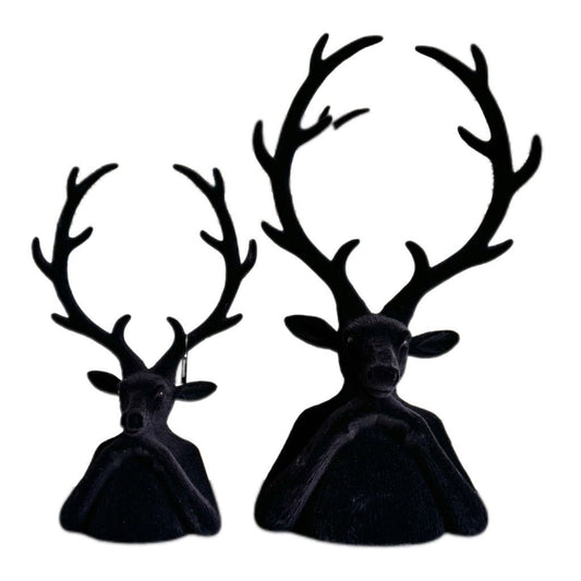 H.U. Scheulen Hirschbüste Schwarz beflockt 45 cm - JP Lifestyle & More