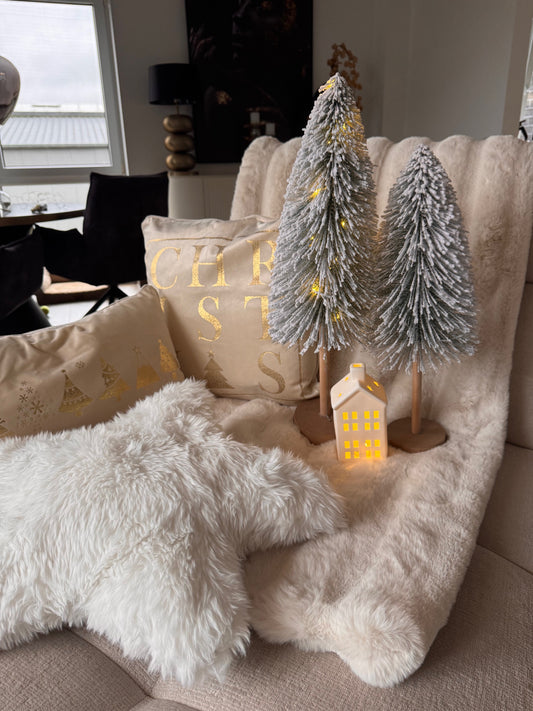 Stern Kissen in weiß 50 x 48 cm von Textino