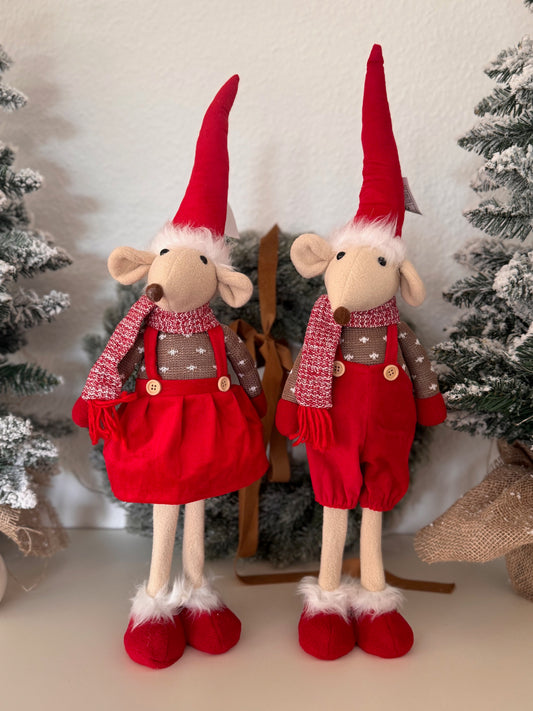 Zauberhafte Wintermaus mit Latzhose von Wurm ca 58 cm