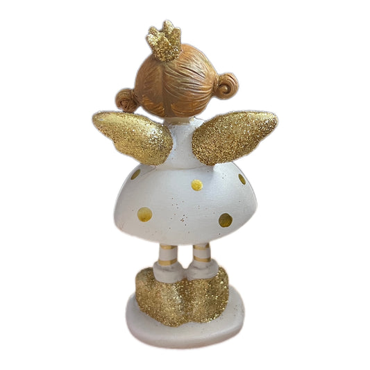 Schutzengel Figur mit goldenen Herz 11 cm