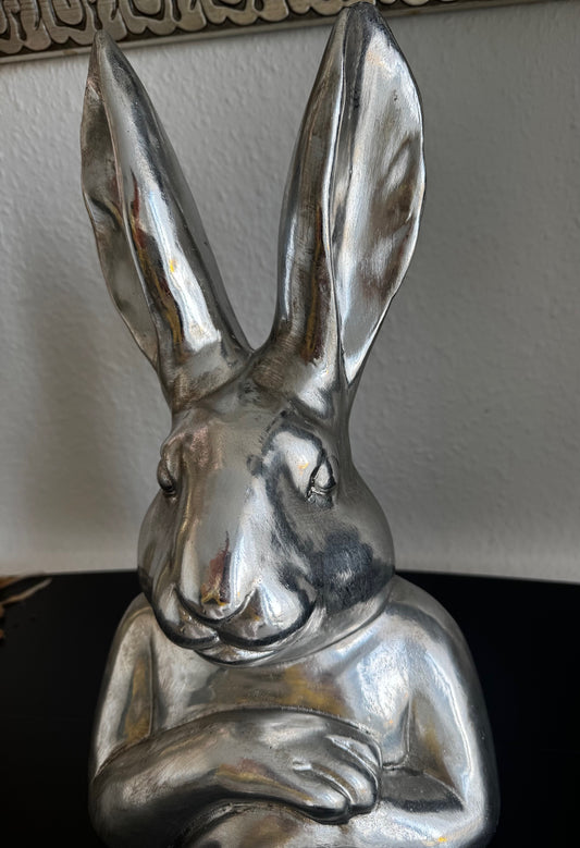 Hasen Kopf ArgenT stilvolle Osterdeko von Exner in Silber ca.35 cm