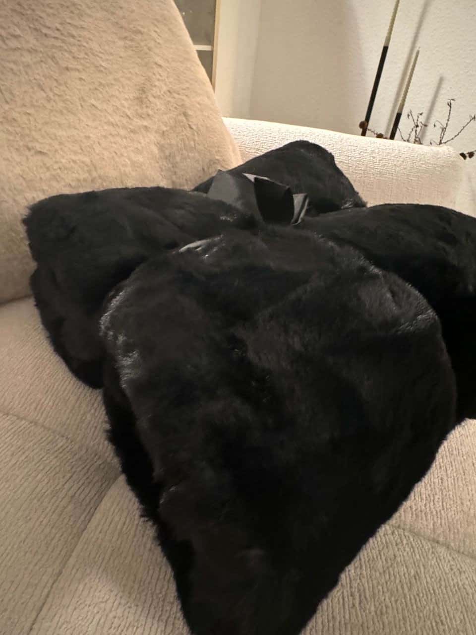 Kuschelige Wohndecke Zinzi  weiß / schwarz edel 140 x 180 cm