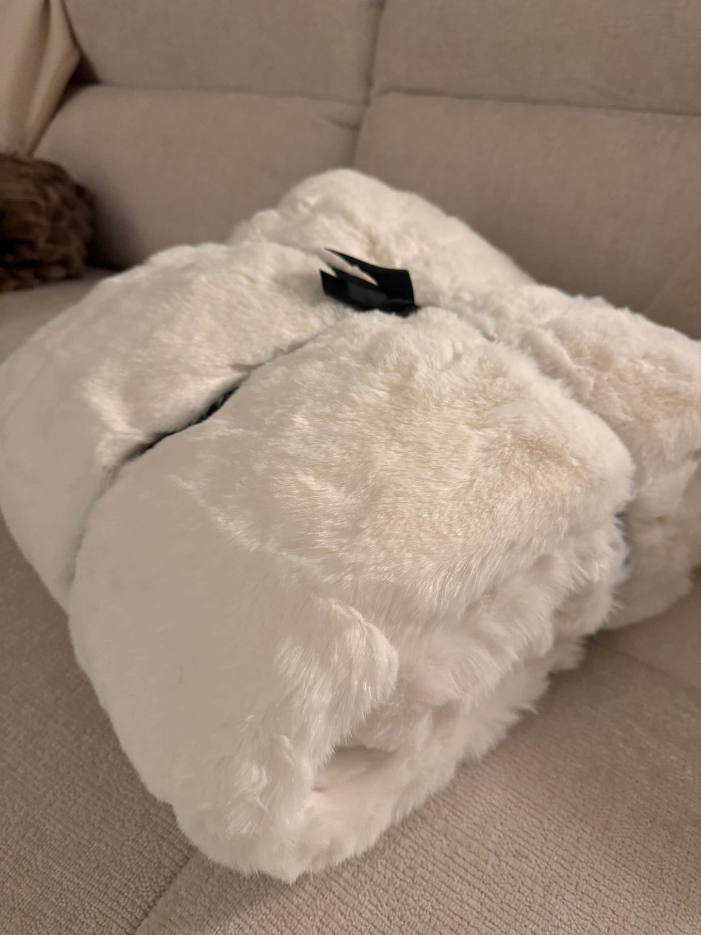 Kuschelige Wohndecke Zinzi  weiß / schwarz edel 140 x 180 cm